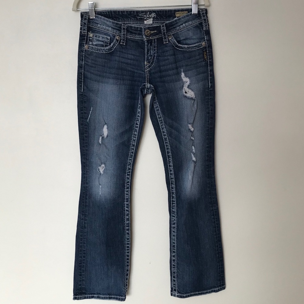 Silver jeans Berkley surplus bootcut distressed jeans